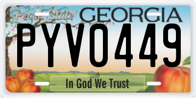 GA license plate PYV0449