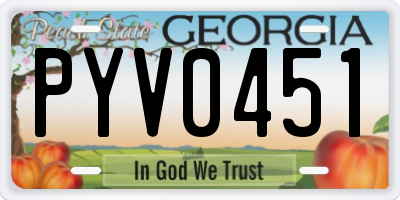 GA license plate PYV0451