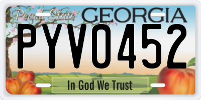 GA license plate PYV0452