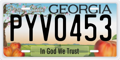GA license plate PYV0453