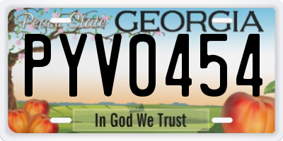 GA license plate PYV0454