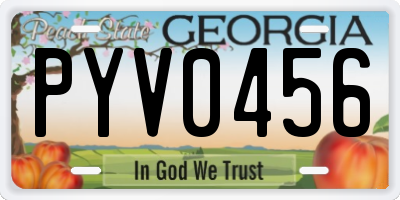 GA license plate PYV0456