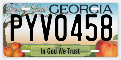 GA license plate PYV0458