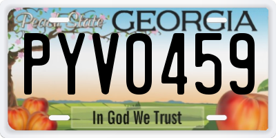 GA license plate PYV0459