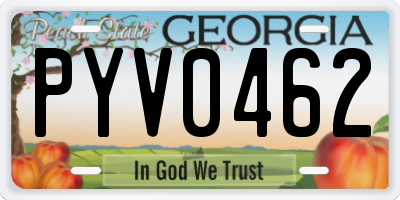 GA license plate PYV0462
