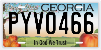 GA license plate PYV0466
