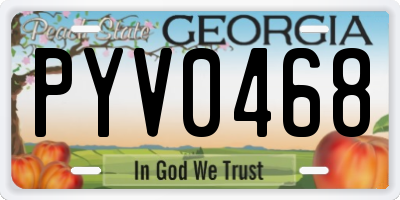 GA license plate PYV0468