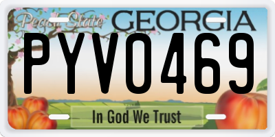 GA license plate PYV0469