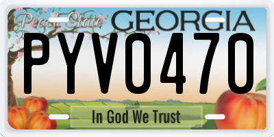 GA license plate PYV0470