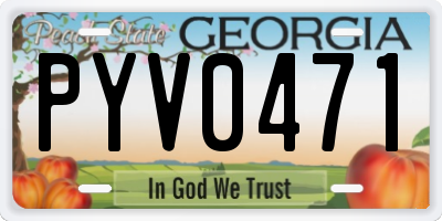 GA license plate PYV0471