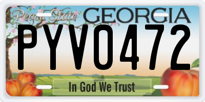 GA license plate PYV0472