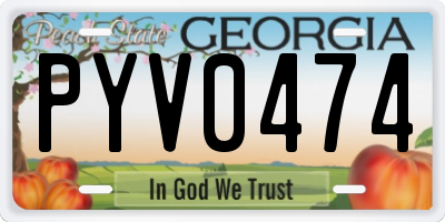 GA license plate PYV0474