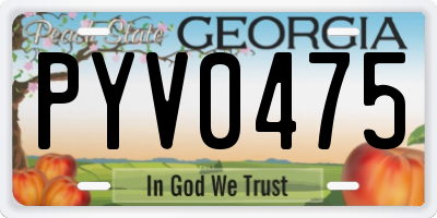 GA license plate PYV0475