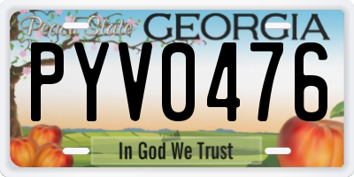 GA license plate PYV0476