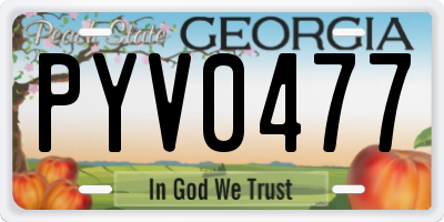 GA license plate PYV0477