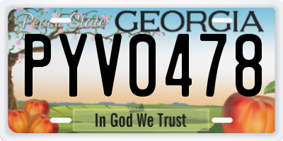 GA license plate PYV0478