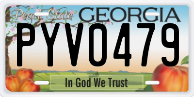 GA license plate PYV0479