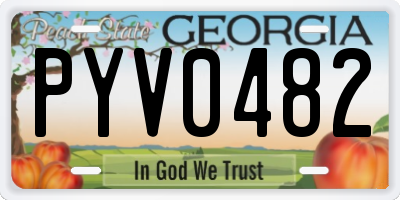 GA license plate PYV0482