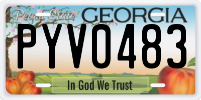 GA license plate PYV0483