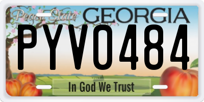 GA license plate PYV0484