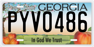 GA license plate PYV0486