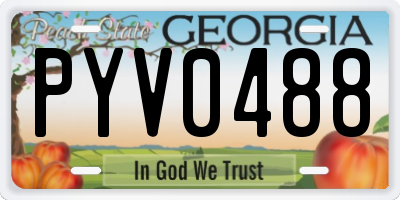GA license plate PYV0488