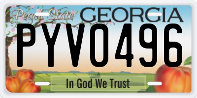 GA license plate PYV0496