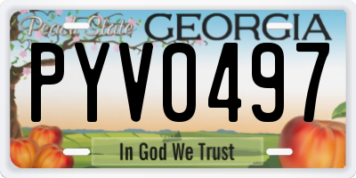 GA license plate PYV0497