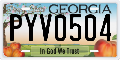 GA license plate PYV0504