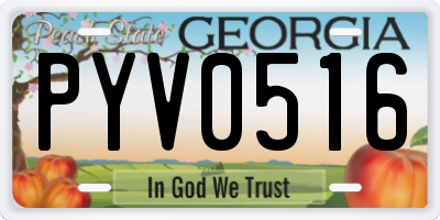 GA license plate PYV0516