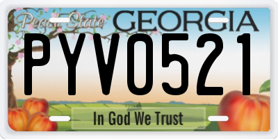 GA license plate PYV0521