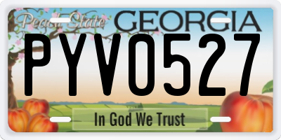 GA license plate PYV0527