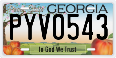 GA license plate PYV0543