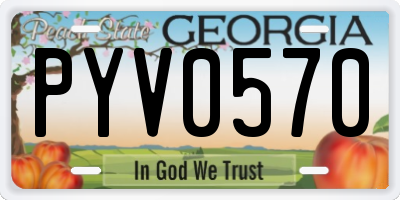 GA license plate PYV0570