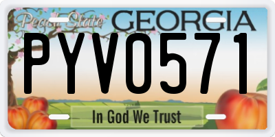 GA license plate PYV0571