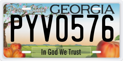 GA license plate PYV0576