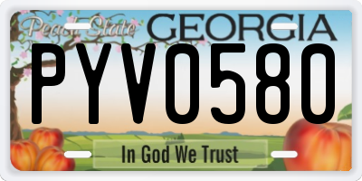 GA license plate PYV0580