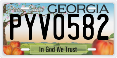 GA license plate PYV0582