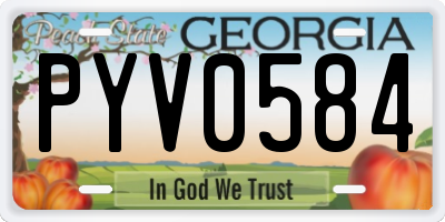 GA license plate PYV0584