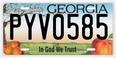 GA license plate PYV0585