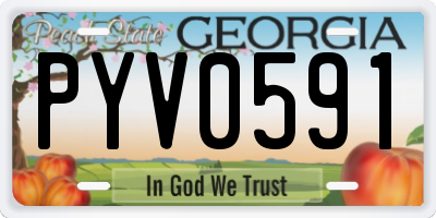 GA license plate PYV0591