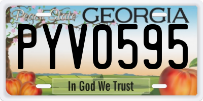 GA license plate PYV0595