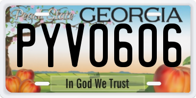 GA license plate PYV0606