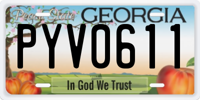 GA license plate PYV0611