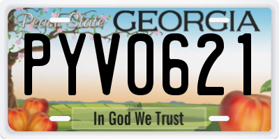 GA license plate PYV0621