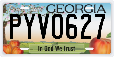 GA license plate PYV0627