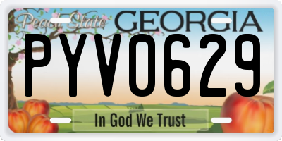 GA license plate PYV0629