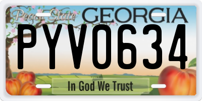 GA license plate PYV0634