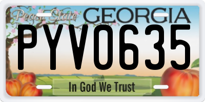 GA license plate PYV0635