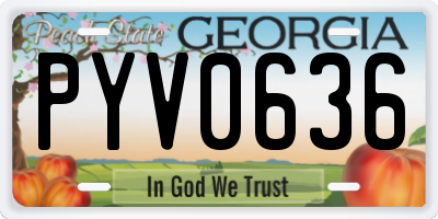 GA license plate PYV0636